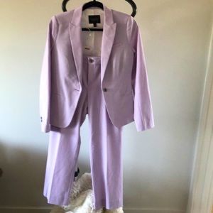 Lilac wool suit.
